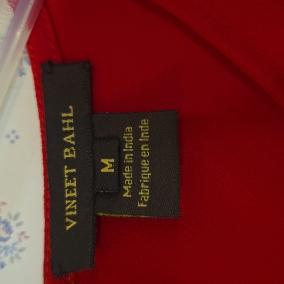 Vineet Bahl Anthropologie Red Ruffled Mini Dress Size M - Picture 2 of 3